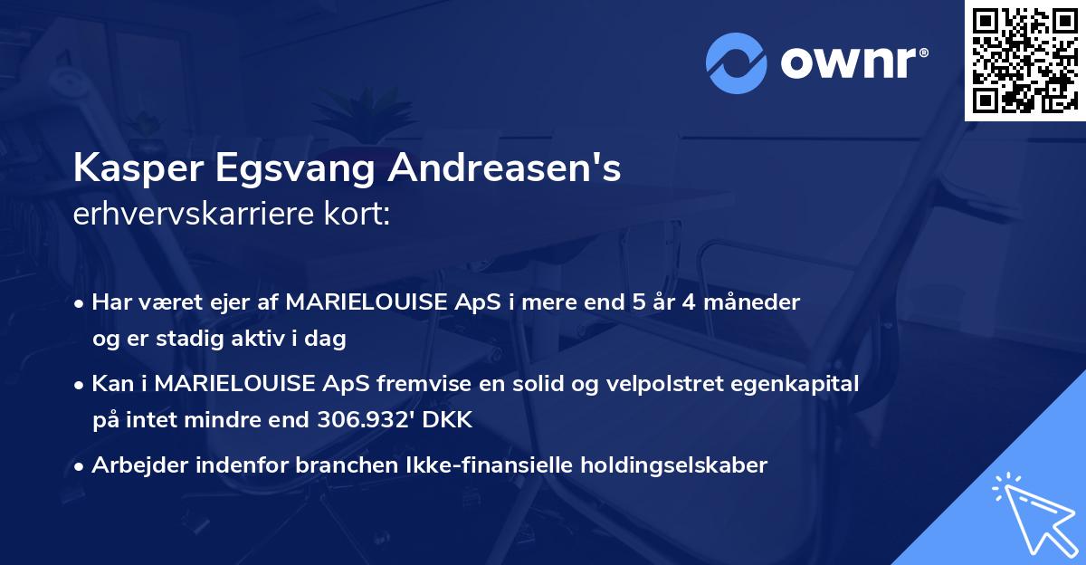 Kasper Egsvang Andreasen's erhvervskarriere kort