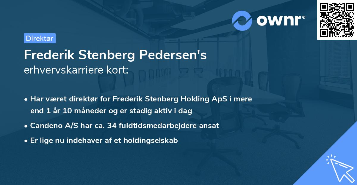 Frederik Stenberg Pedersen's erhvervskarriere kort