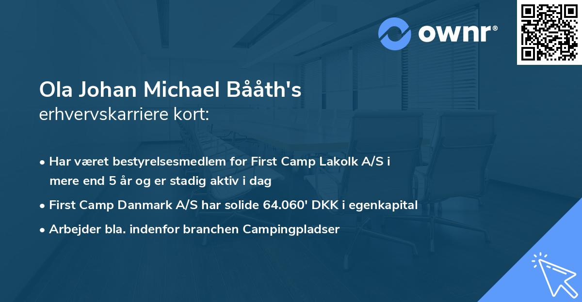 Ola Johan Michael Bååth's erhvervskarriere kort