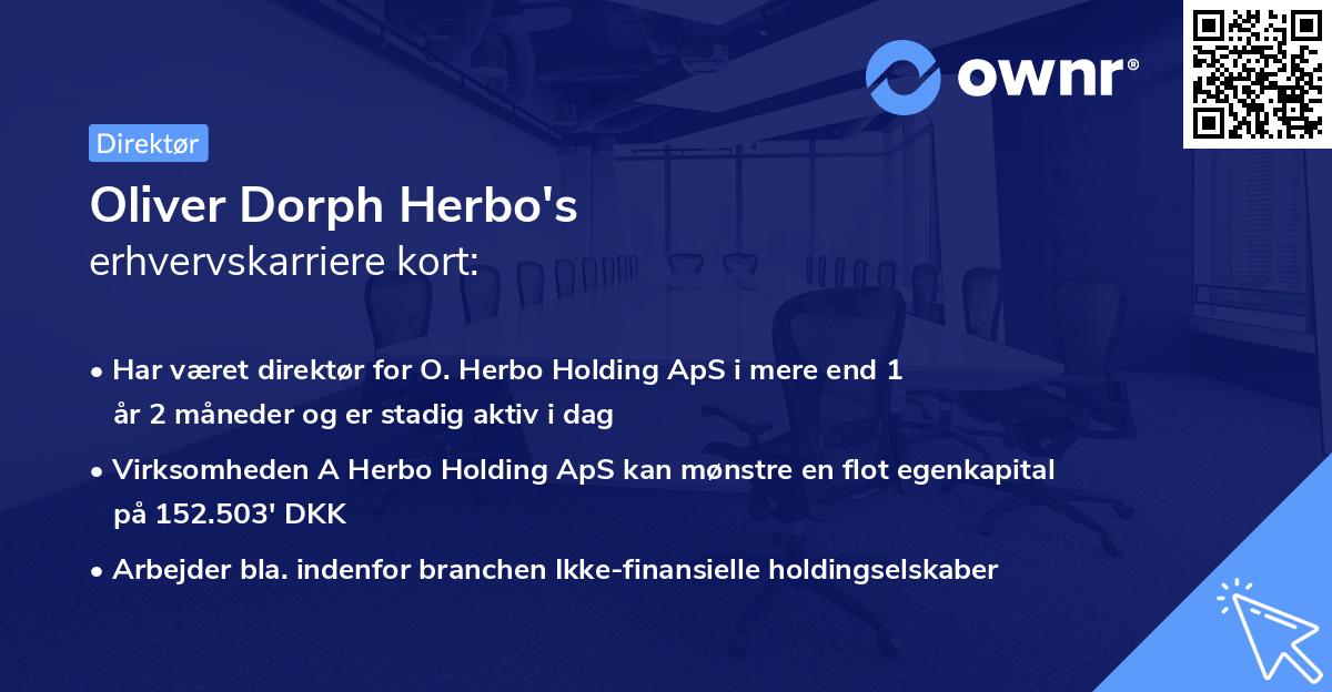 Oliver Dorph Herbo's erhvervskarriere kort