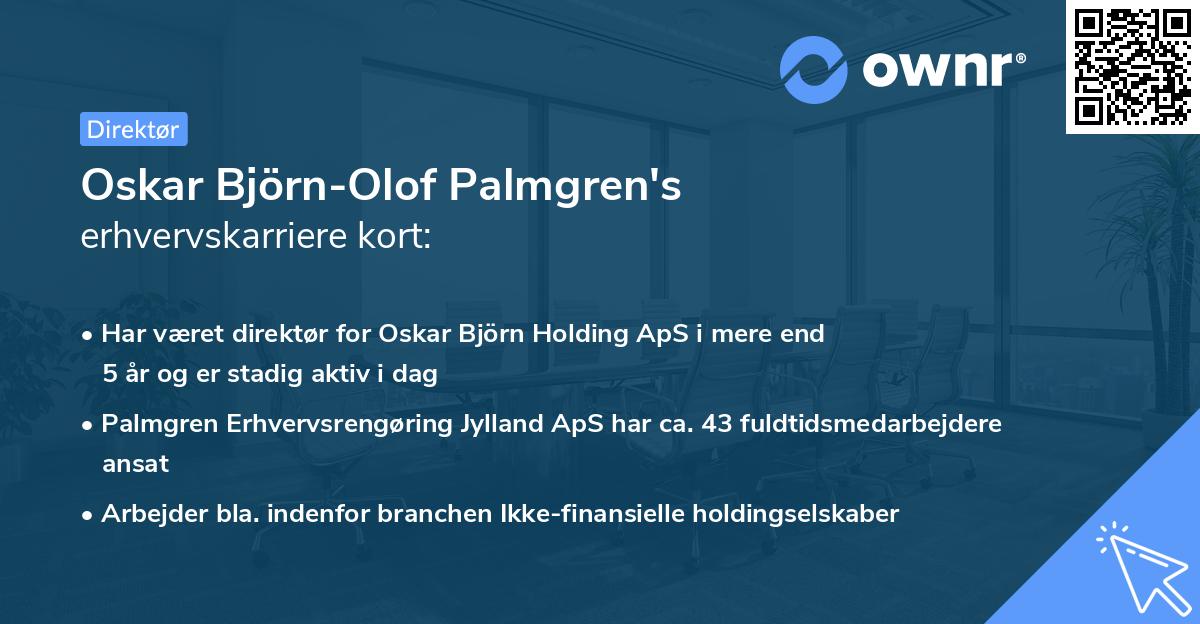 Oskar Björn-Olof Palmgren's erhvervskarriere kort