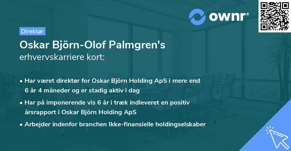 Oskar Björn-Olof Palmgren's erhvervskarriere kort