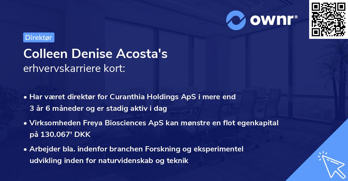 Colleen Denise Acosta's erhvervskarriere kort