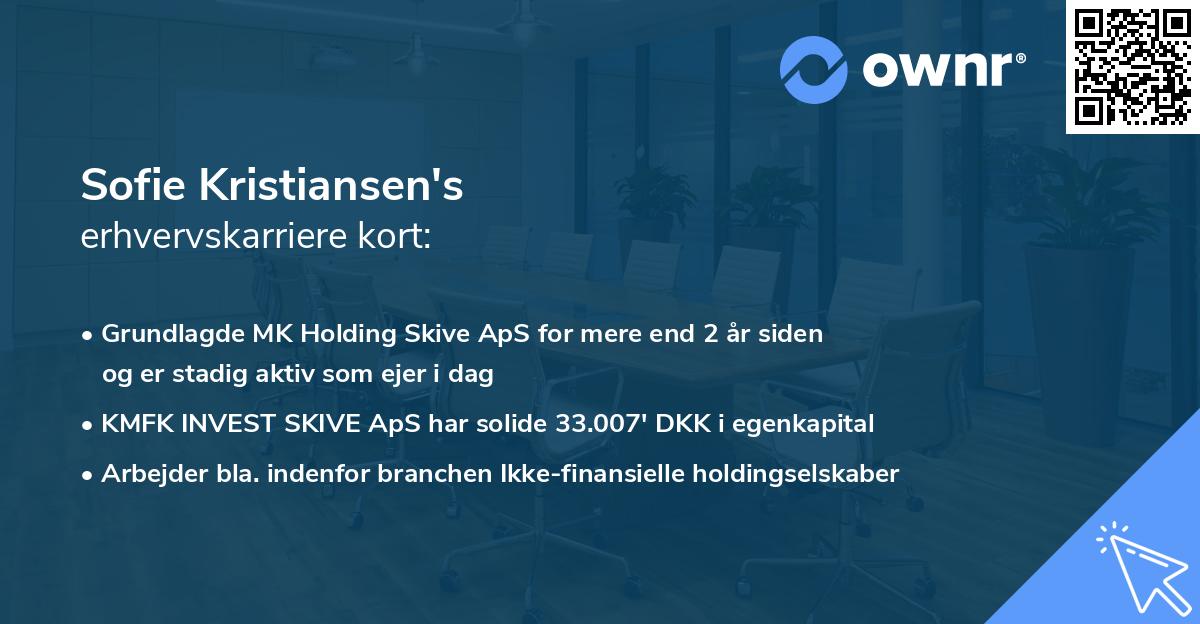 Sofie Kristiansen's erhvervskarriere kort