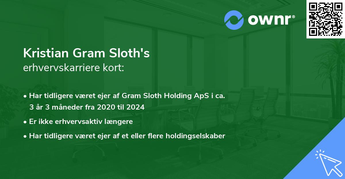 Kristian Gram Sloth's erhvervskarriere kort