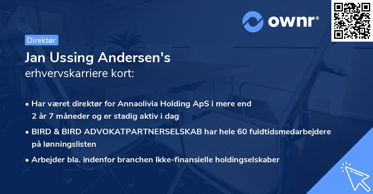 Jan Ussing Andersen's erhvervskarriere kort