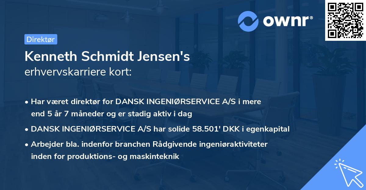 Kenneth Schmidt Jensen's erhvervskarriere kort