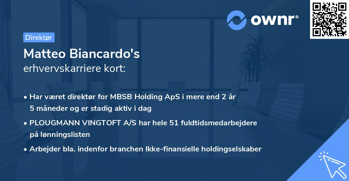 Matteo Biancardo's erhvervskarriere kort