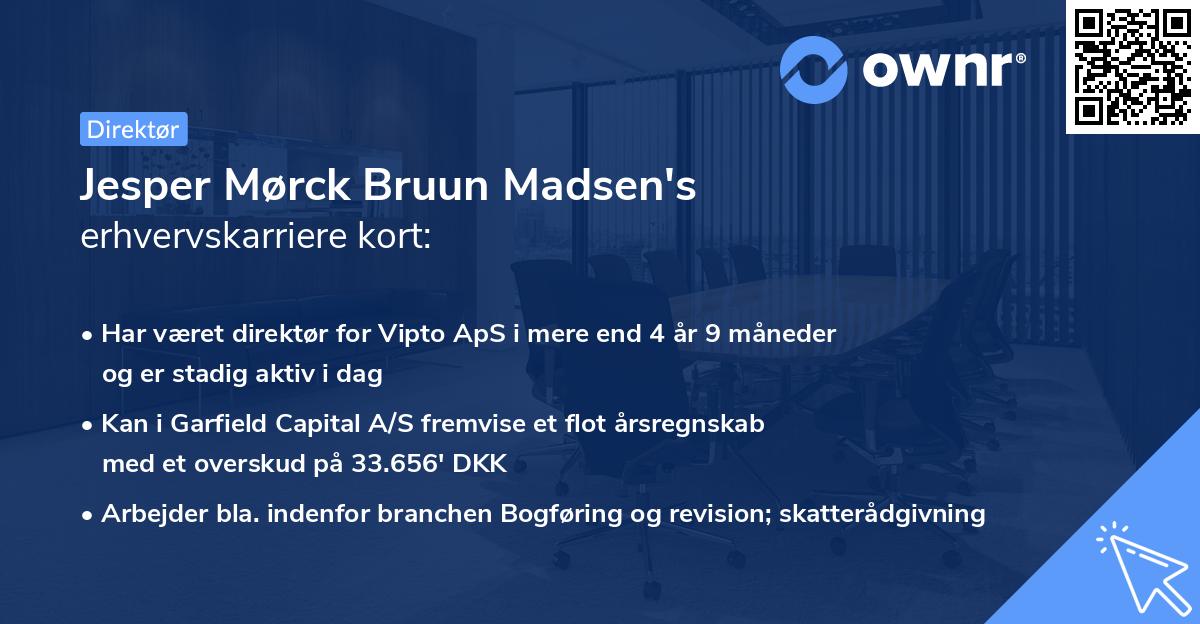 Jesper Mørck Bruun Madsen's erhvervskarriere kort