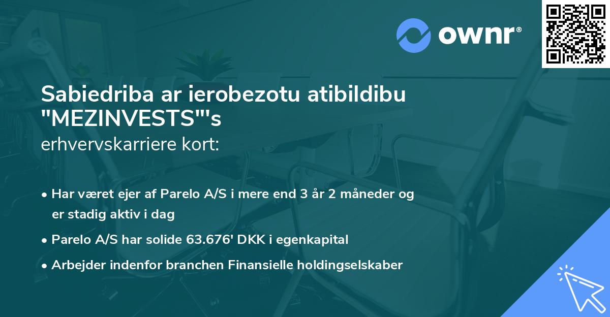 Sabiedriba ar ierobezotu atibildibu "MEZINVESTS"'s erhvervskarriere kort