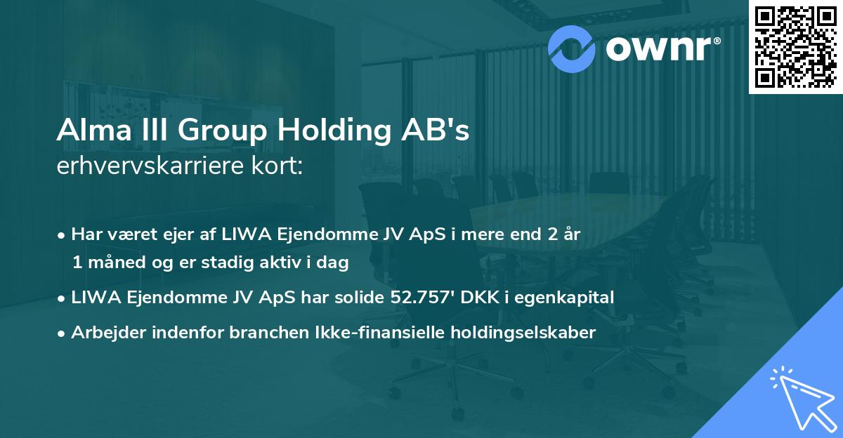 Alma III Group Holding AB's erhvervskarriere kort