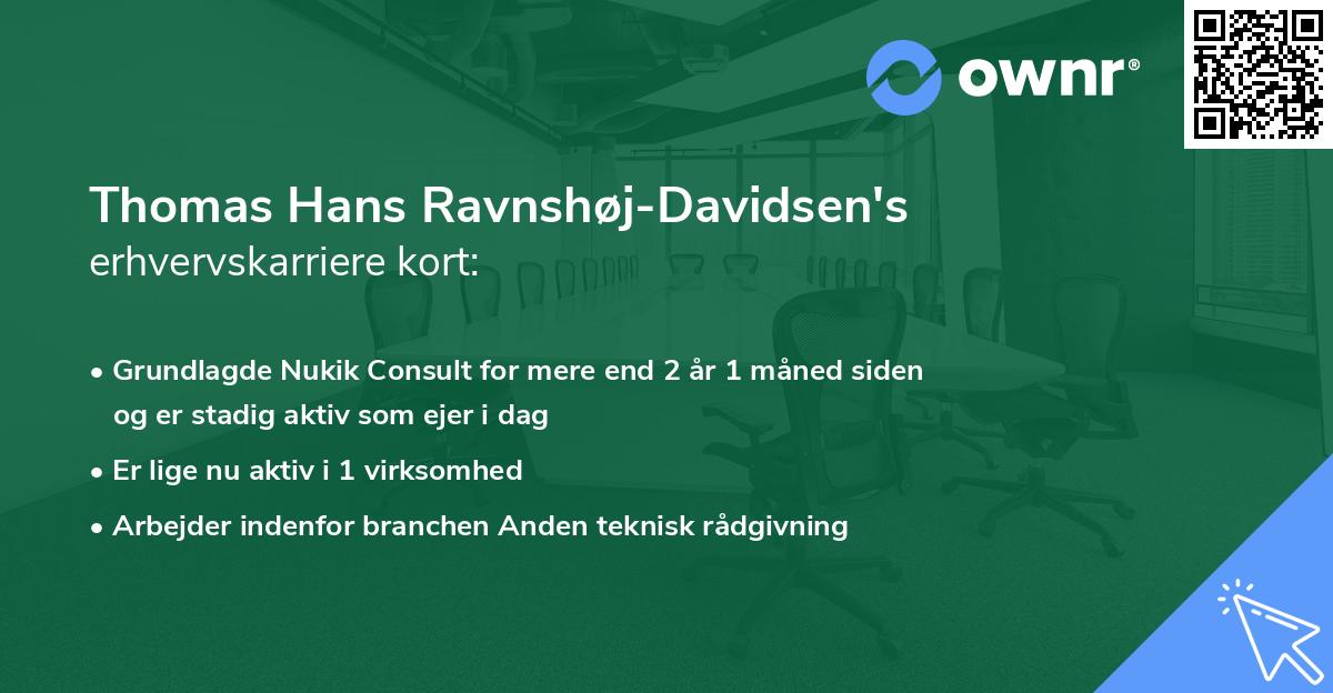 Thomas Hans Ravnshøj-Davidsen's erhvervskarriere kort