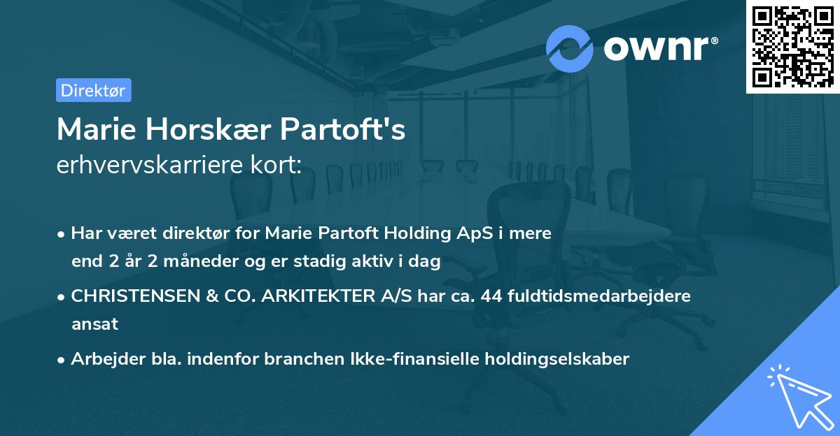 Marie Horskær Partoft's erhvervskarriere kort