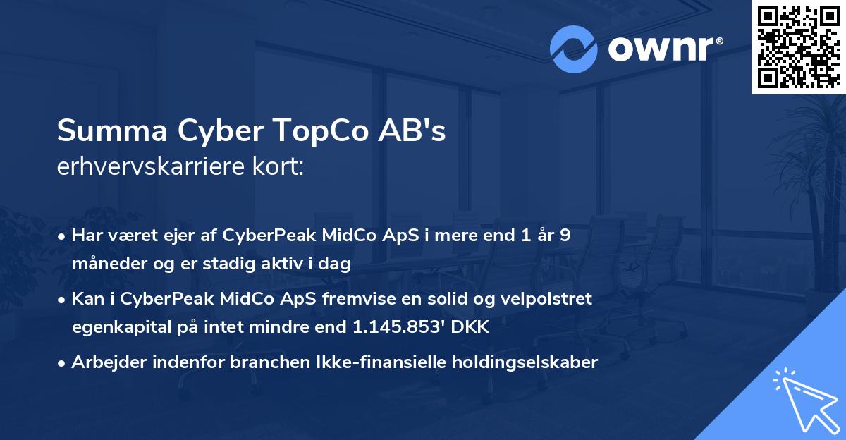 Summa Cyber TopCo AB's erhvervskarriere kort