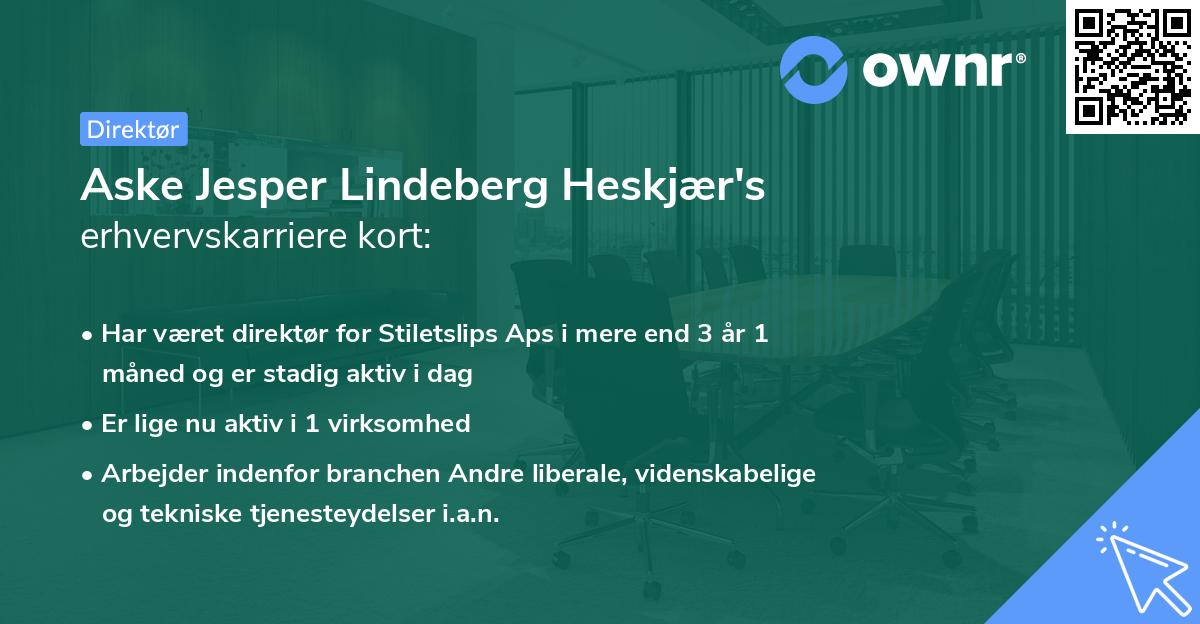 Aske Jesper Lindeberg Heskjær's erhvervskarriere kort