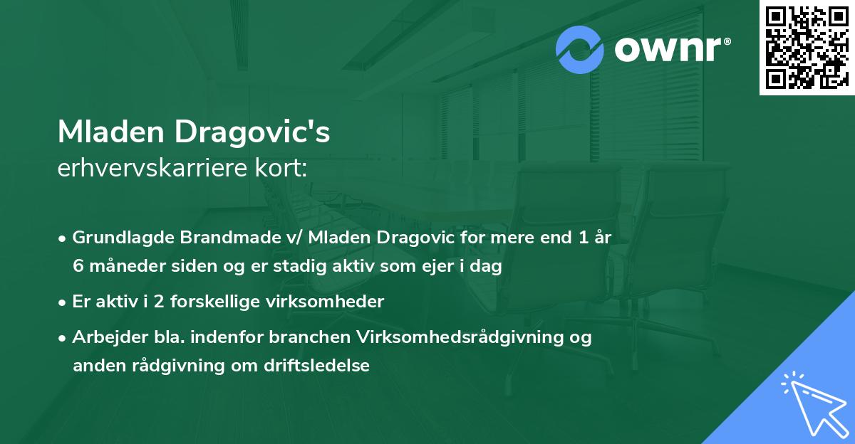 Mladen Dragovic's erhvervskarriere kort