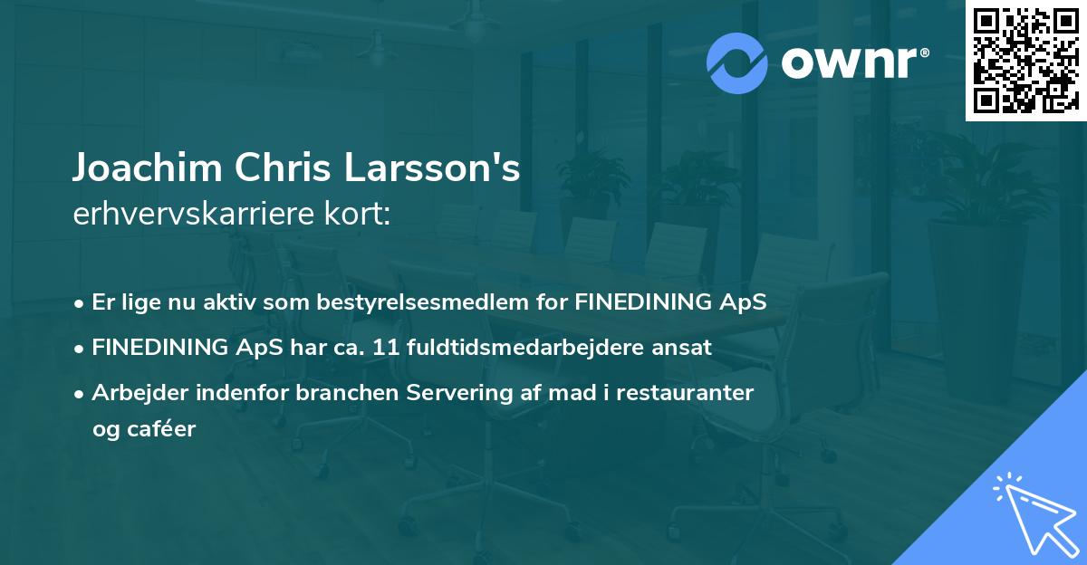 Joachim Chris Larsson's erhvervskarriere kort