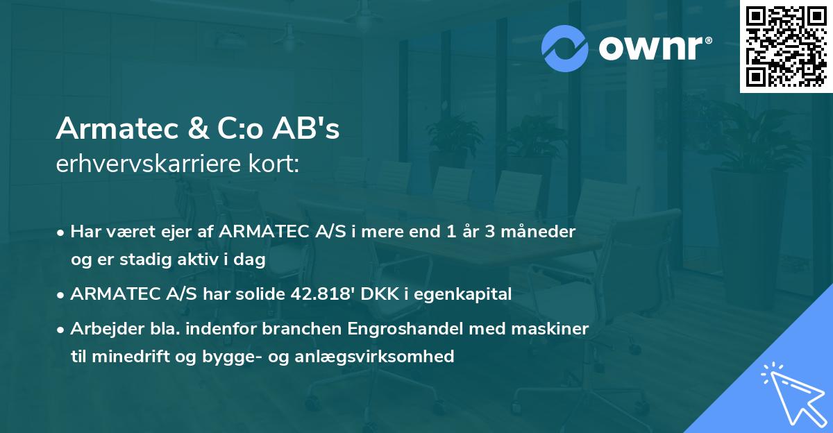 Armatec & C:o AB's erhvervskarriere kort