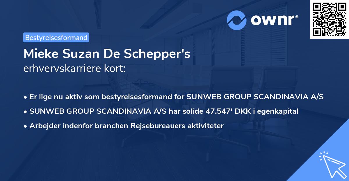 Mieke Suzan De Schepper's erhvervskarriere kort