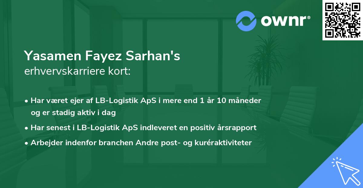 Yasamen Fayez Sarhan's erhvervskarriere kort