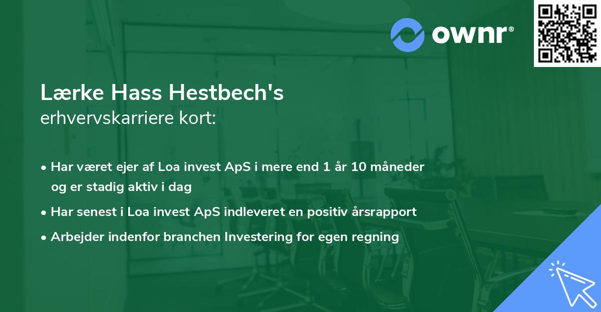 Lærke Hass Hestbech's erhvervskarriere kort