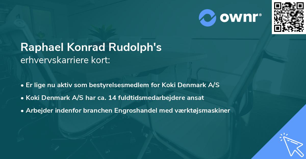 Raphael Konrad Rudolph's erhvervskarriere kort