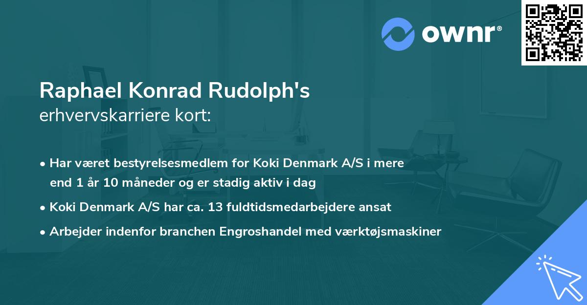 Raphael Konrad Rudolph's erhvervskarriere kort