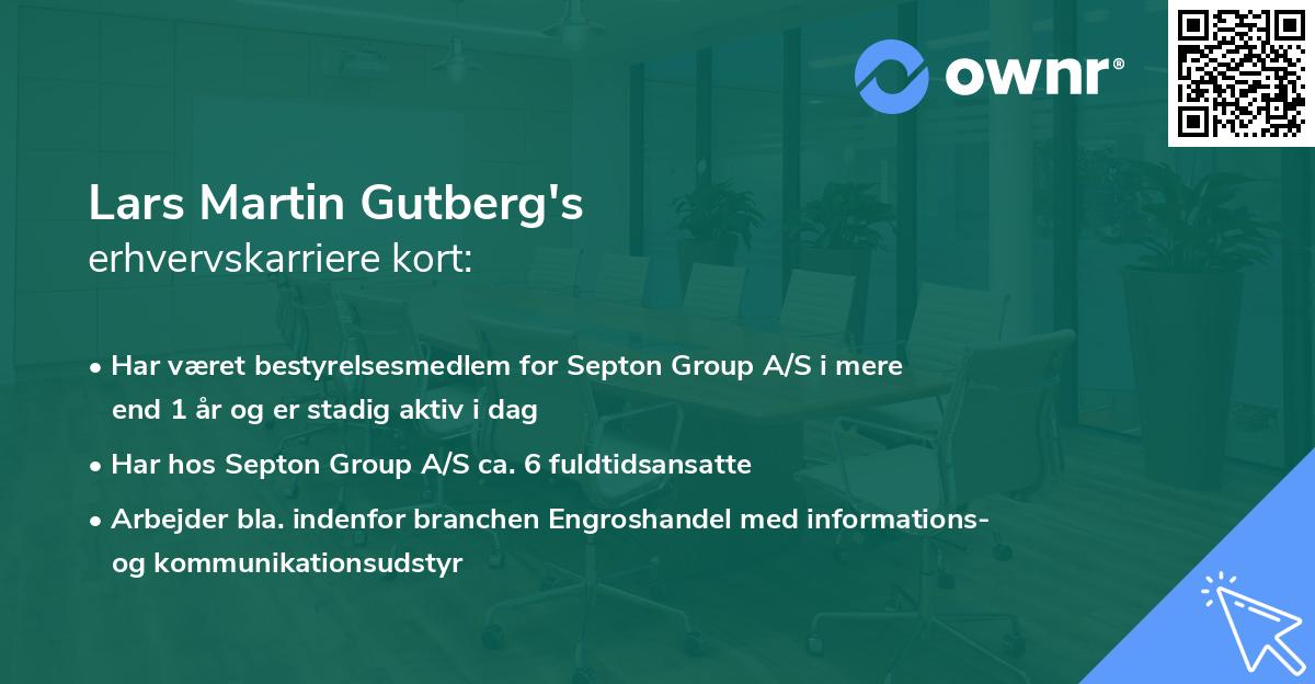 Lars Martin Gutberg's erhvervskarriere kort