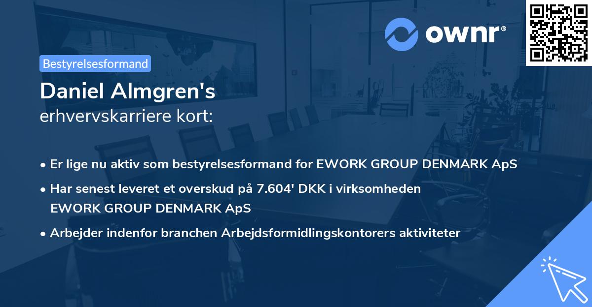Daniel Almgren's erhvervskarriere kort