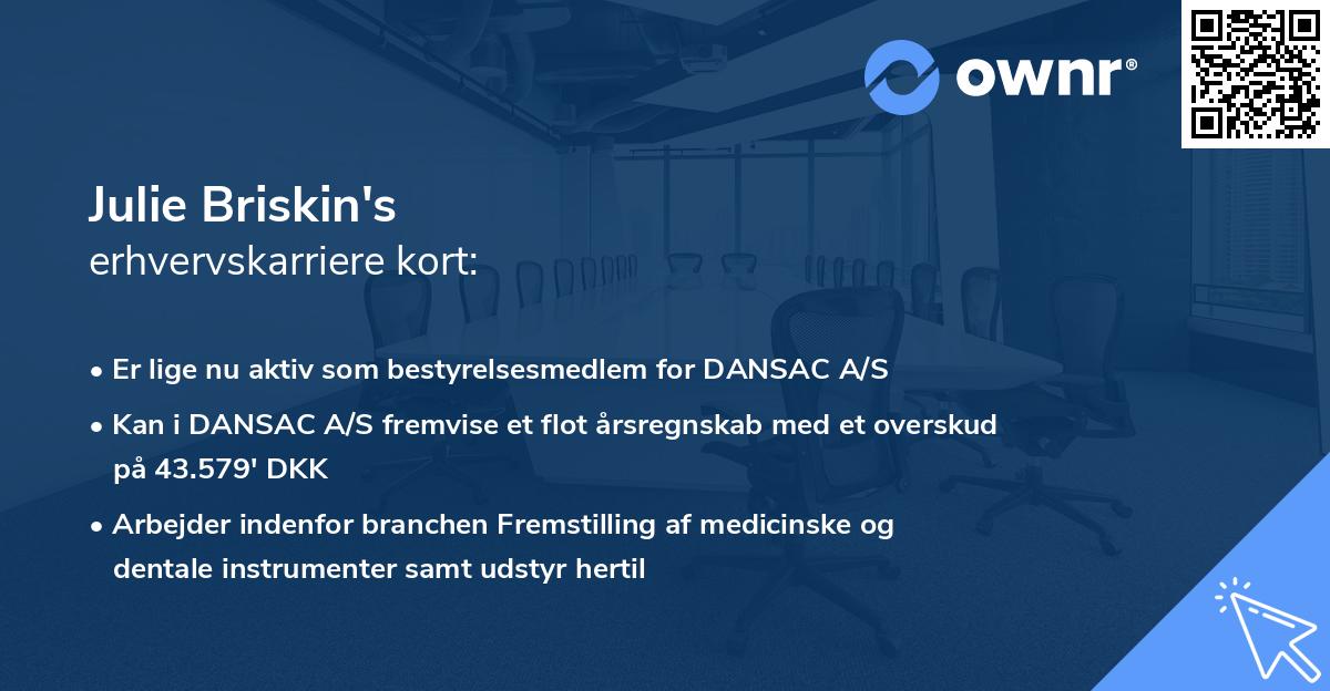 Julie Briskin's erhvervskarriere kort