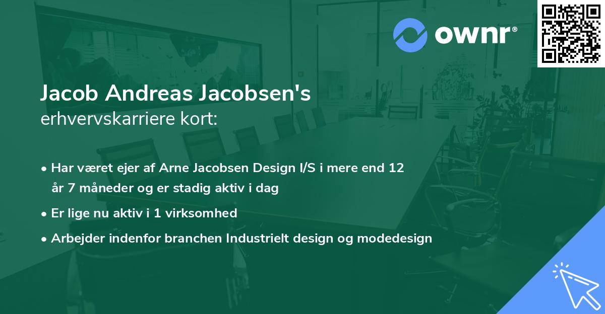 Jacob Andreas Jacobsen's erhvervskarriere kort
