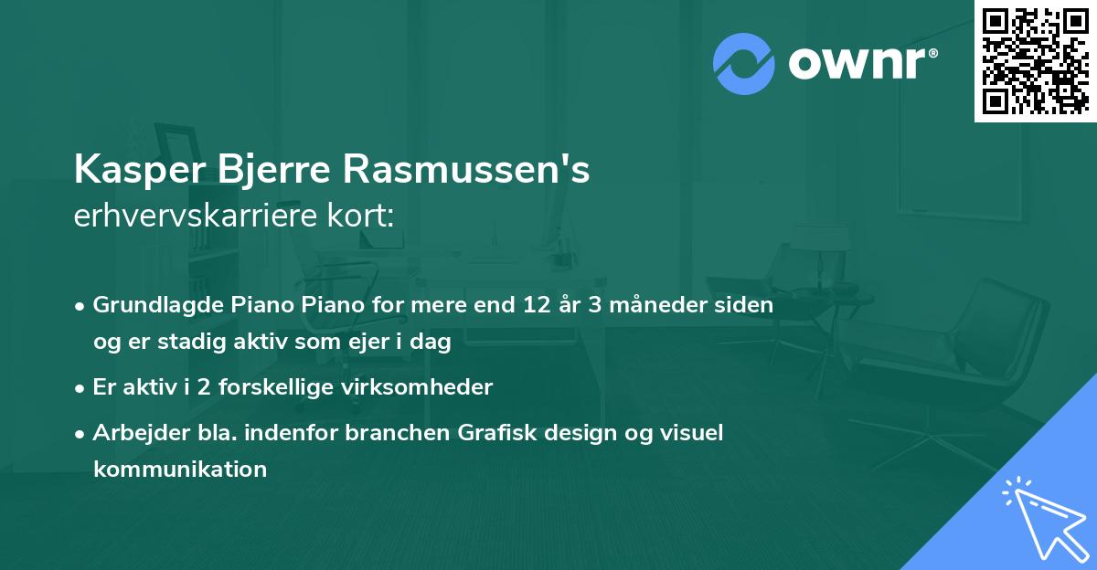 Kasper Bjerre Rasmussen's erhvervskarriere kort