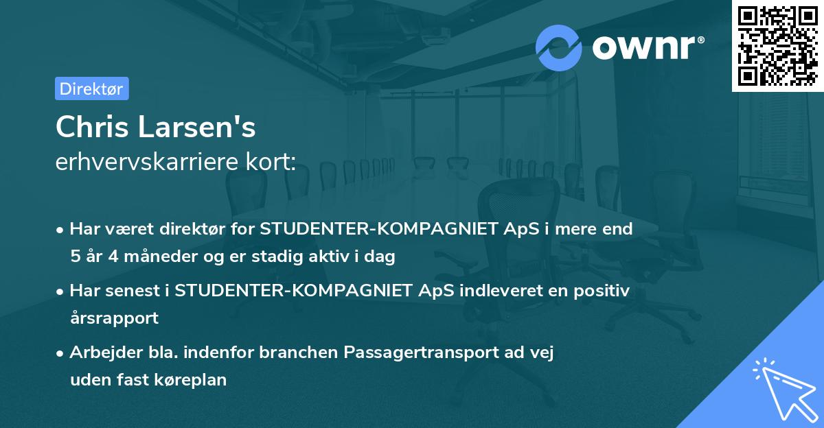 Chris Larsen's erhvervskarriere kort
