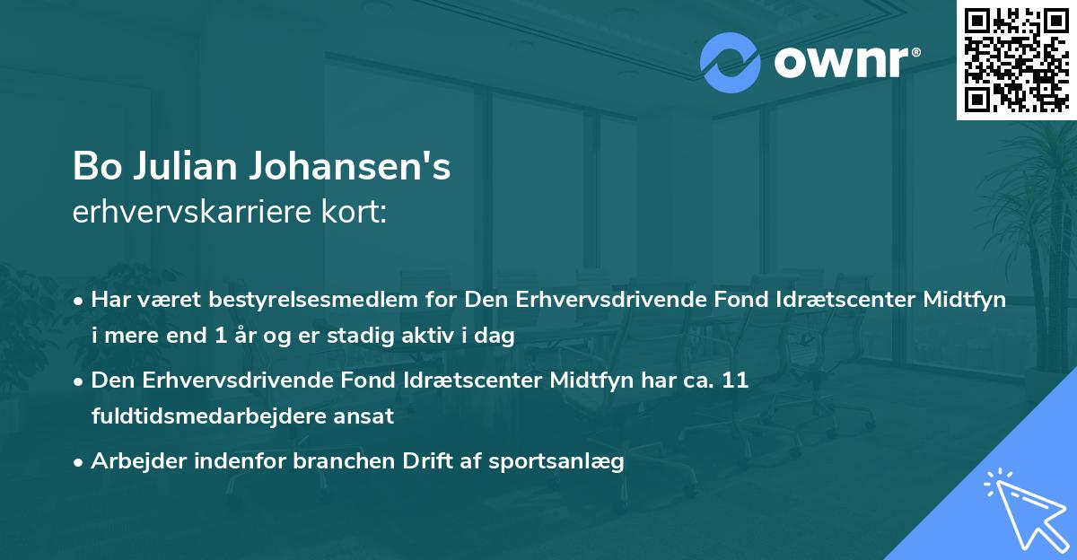 Bo Julian Johansen's erhvervskarriere kort