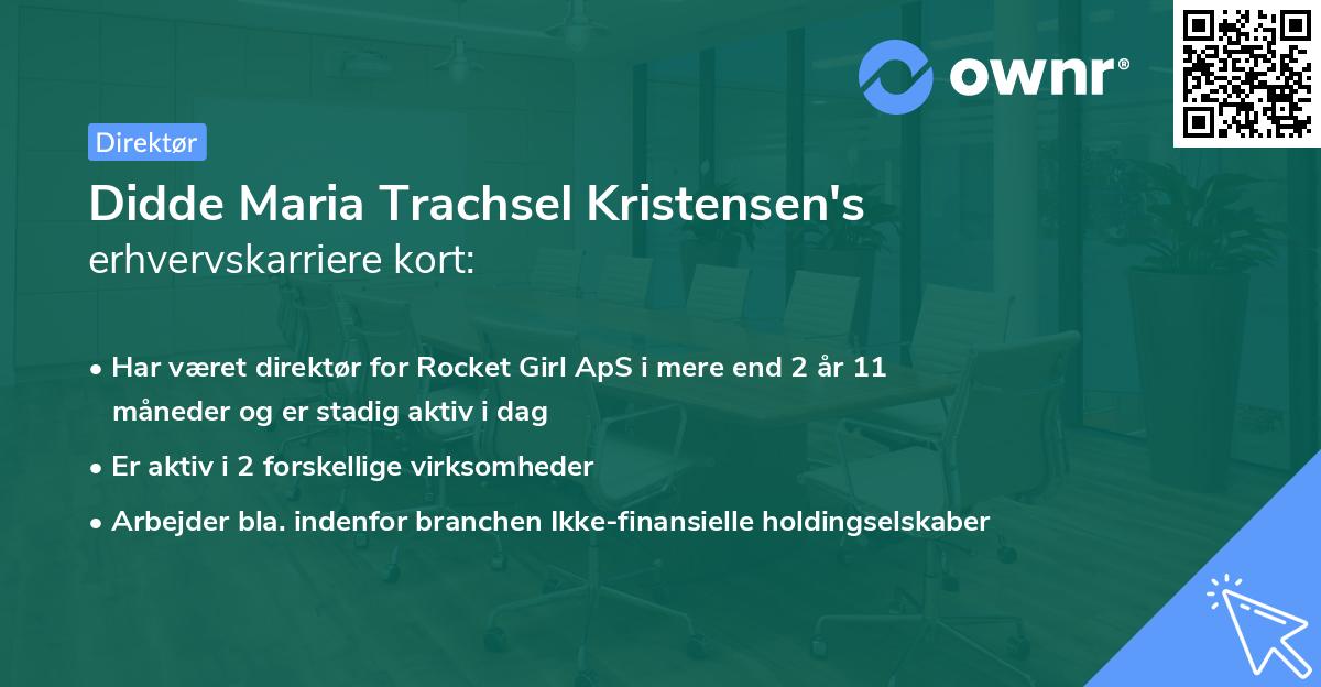 Didde Maria Trachsel Kristensen's erhvervskarriere kort