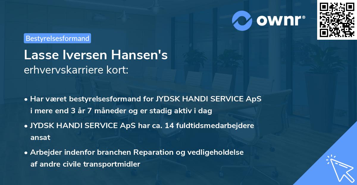 Lasse Iversen Hansen's erhvervskarriere kort