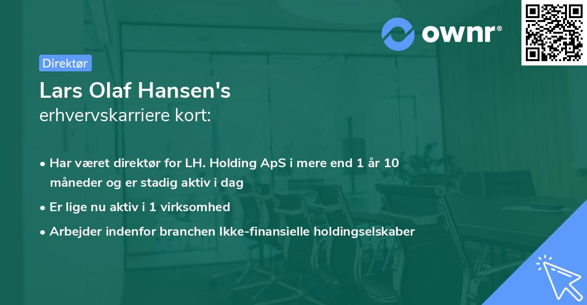 Lars Olaf Hansen's erhvervskarriere kort