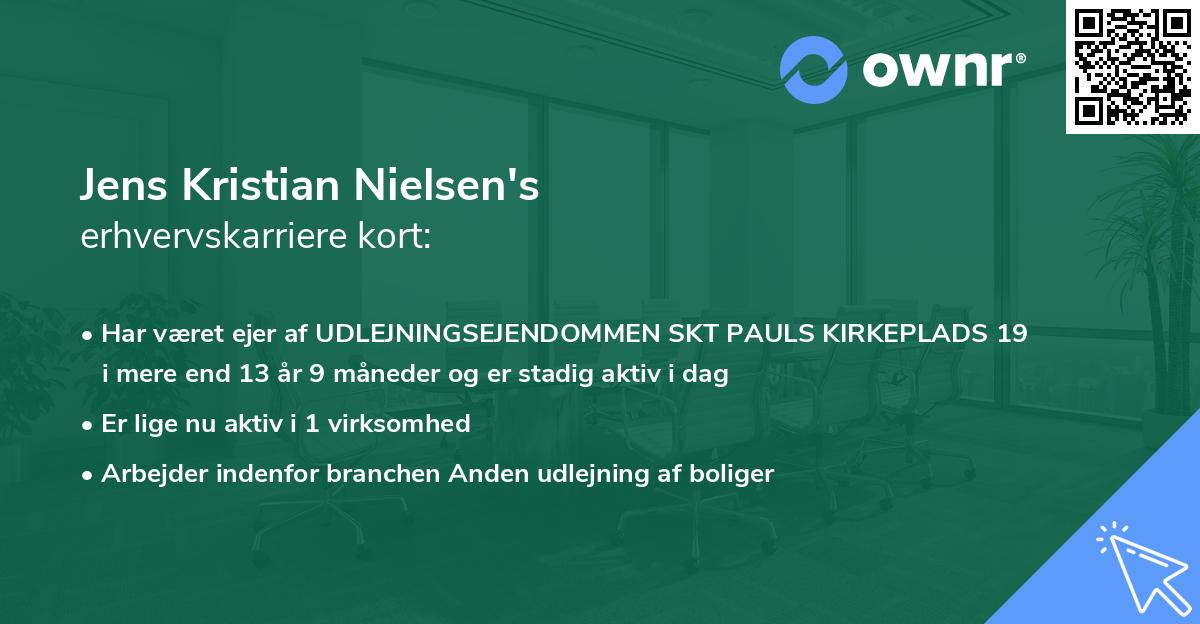 Jens Kristian Nielsen's erhvervskarriere kort