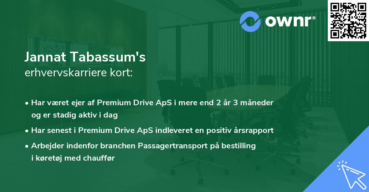 Jannat Tabassum's erhvervskarriere kort