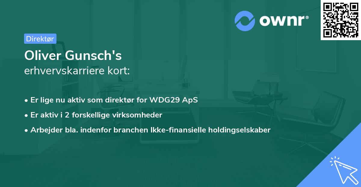 Oliver Gunsch's erhvervskarriere kort