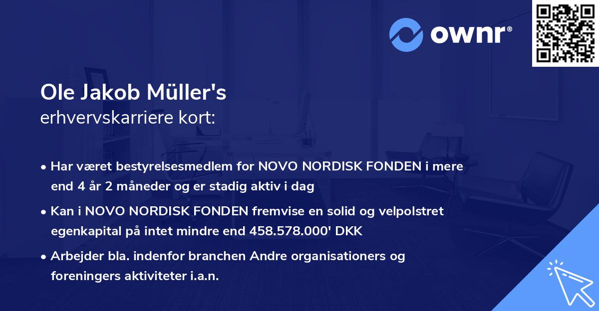 Ole Jakob Müller's erhvervskarriere kort