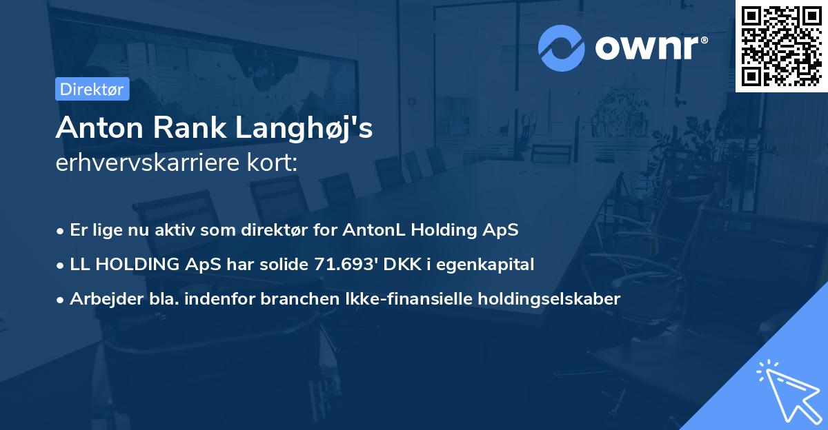 Anton Rank Langhøj's erhvervskarriere kort