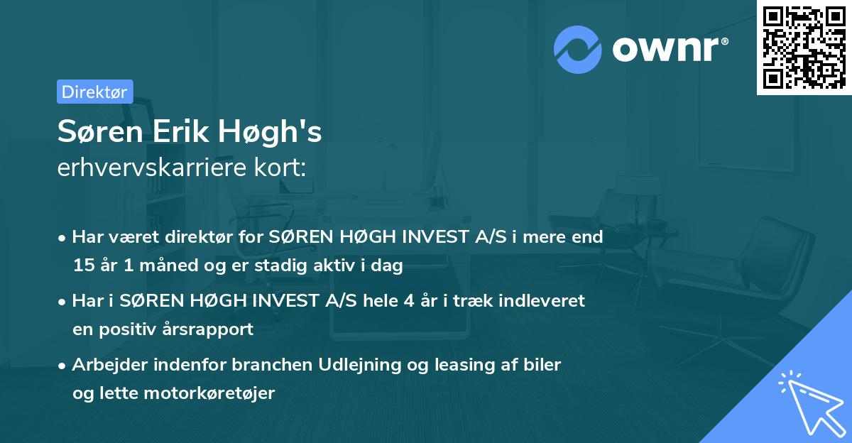 Søren Erik Høgh's erhvervskarriere kort