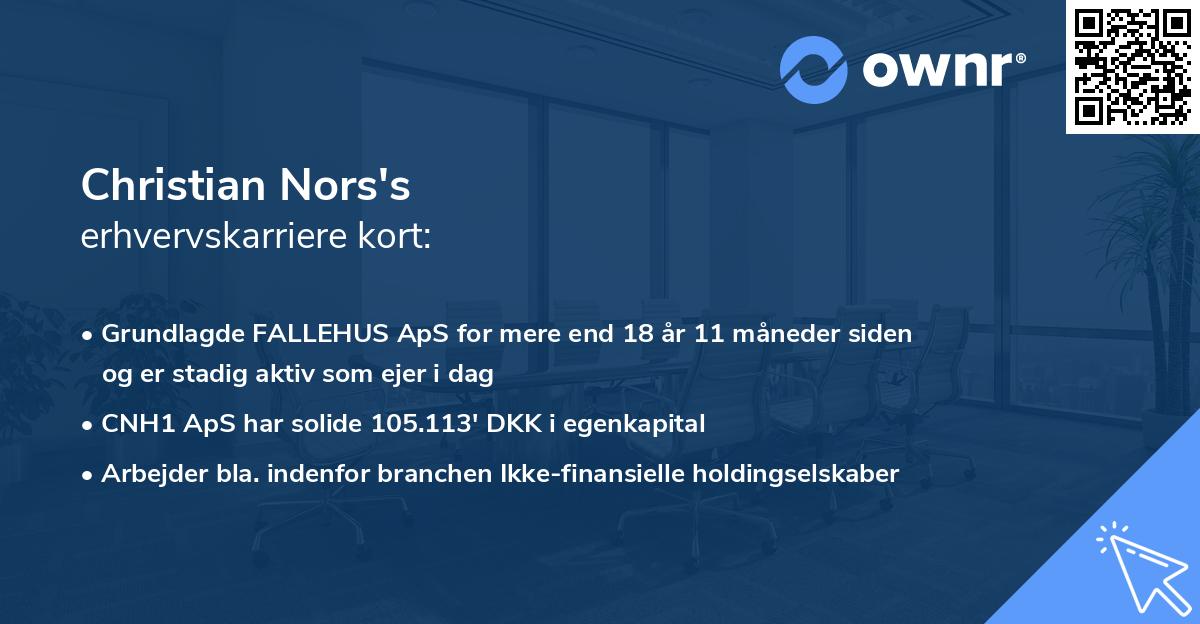 Christian Nors's erhvervskarriere kort