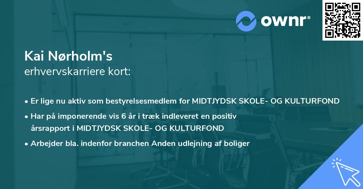 Kai Nørholm's erhvervskarriere kort