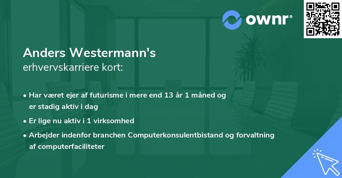 Anders Westermann's erhvervskarriere kort
