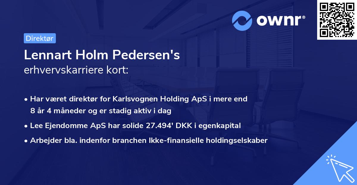 Lennart Holm Pedersen's erhvervskarriere kort