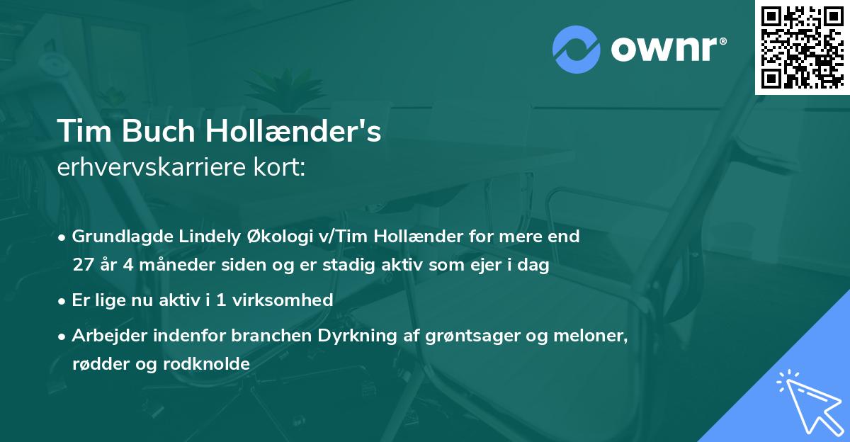 Tim Buch Hollænder's erhvervskarriere kort
