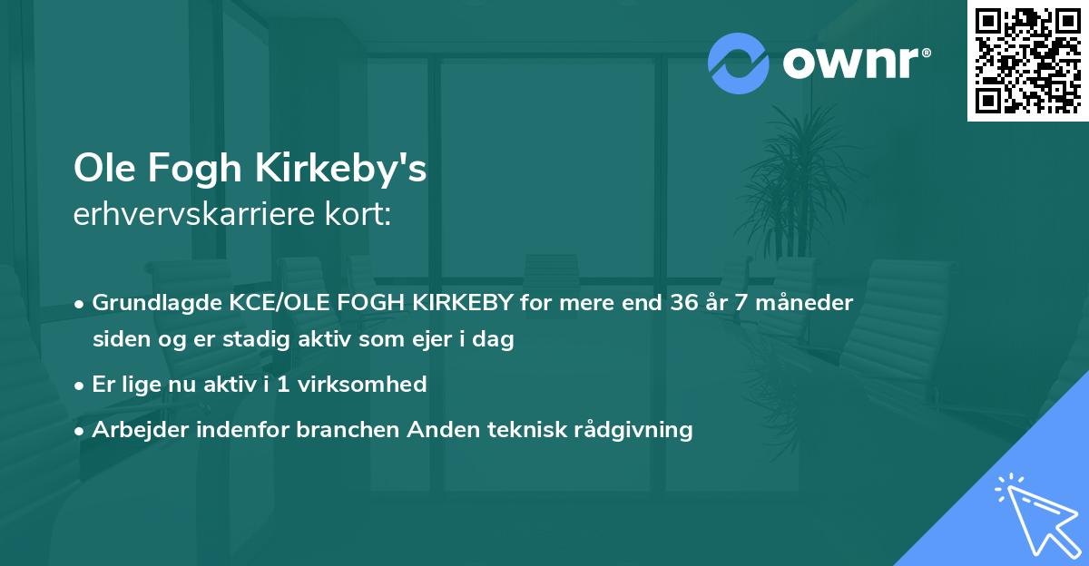 Ole Fogh Kirkeby's erhvervskarriere kort