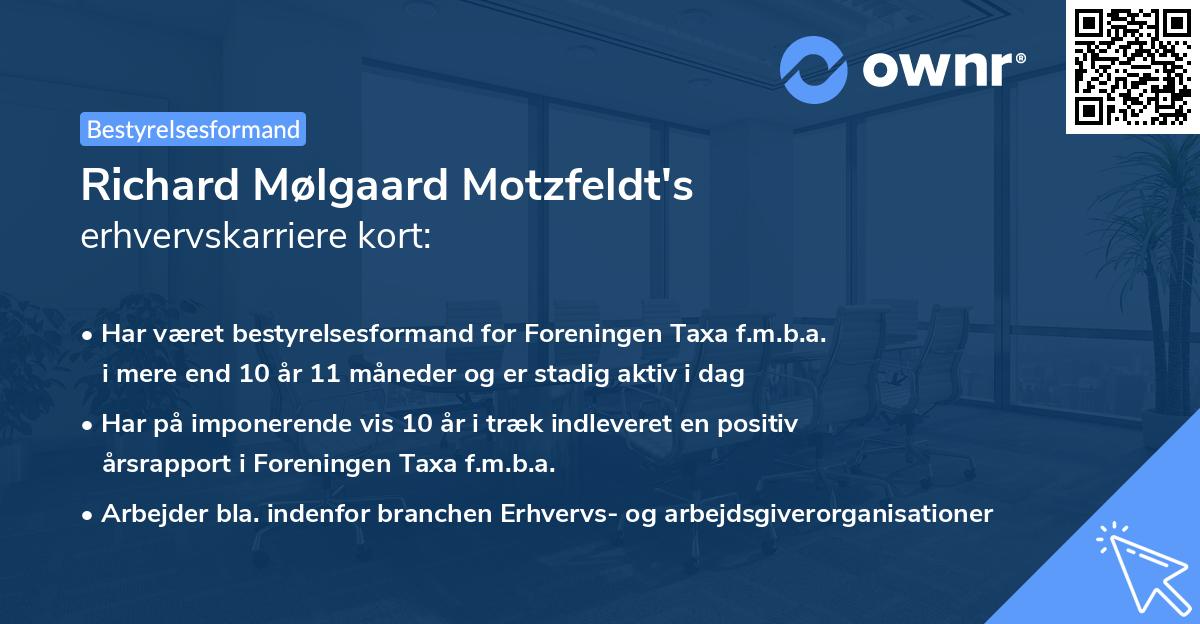 Richard Mølgaard Motzfeldt's erhvervskarriere kort